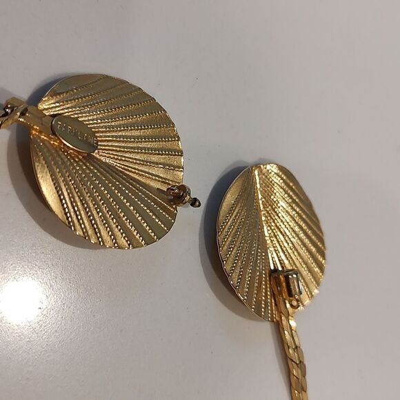 Parklane Herringbone Chain Fan Closure Front Clasp Necklace Vintage - Picture 6 of 7